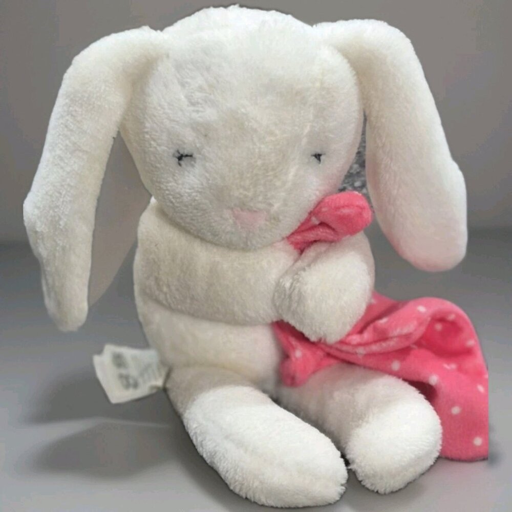 CARTER'S JUST ONE YOU WHITE BUNNY RABBIT RATTLE STUFFED ANIMAL PLUSH TOY 9"